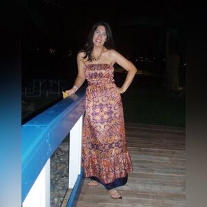 The Limited Paisley Maxi dress- Red and Blue